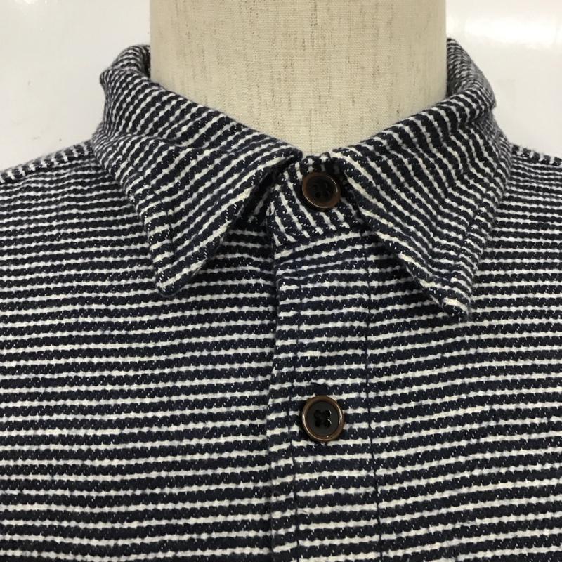 ディッキーズ Dickies シャツ、ブラウス 長袖 L  白 / ホワイト / X 紺 / ネイビー /  メンズ USED 古着 中古 10106671