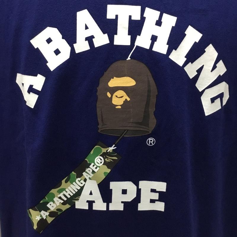 アベイシングエイプ A BATHING APE Tシャツ 半袖 JAPANESE WIND CHIMES COLLEGE TEE 風鈴 XL プリント 紺 / ネイビー /  メンズ USED 古着 中古 10117076