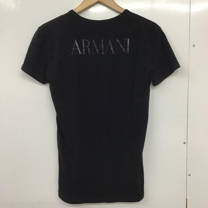 エンポリオアルマーニ EMPORIO ARMANI Tシャツ 半袖 半袖カットソー プリントTシャツ Vネックカットソー M ロゴ、文字 黒 / ブラック /  メンズ USED 古着 中古 10132300