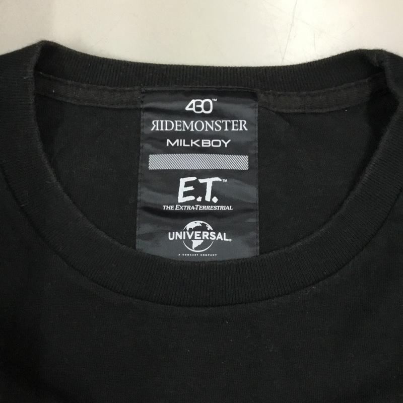 ミルクボーイ MILKBOY Tシャツ 半袖 E.T. RIDEMONSTER プリント 黒 / ブラック /  メンズ USED 古着 中古 10111910