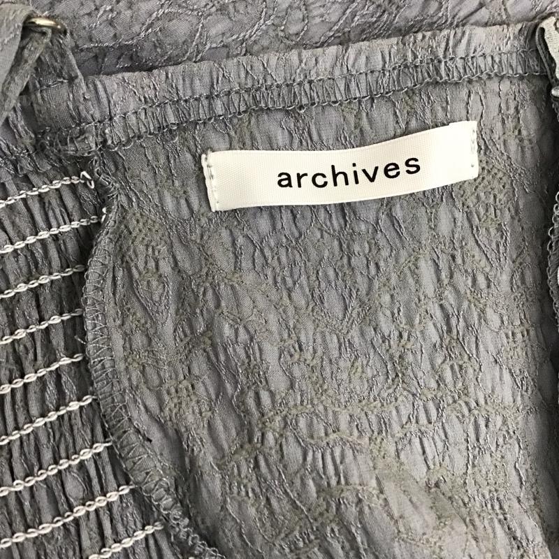アルシーヴ archives ワンピース ロングスカート ノースリーブワンピース ロングワンピース フレアワンピース M 総柄 灰 / グレー /  レディース USED 古着 中古 10114492