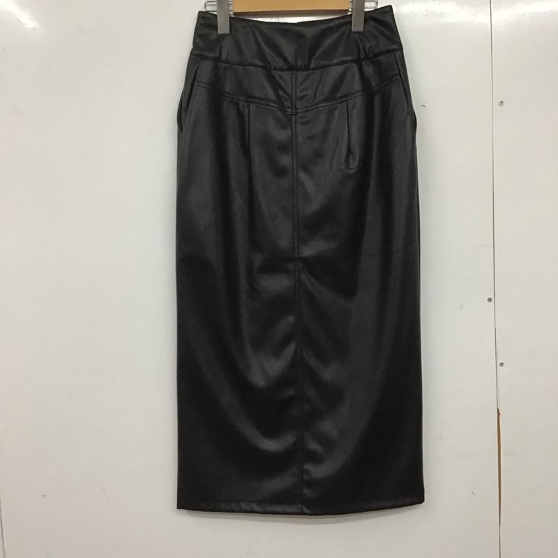 アズールバイマウジー AZUL BY MOUSSY スカート ロングスカート 250ISC31-304I-1 フェイクレザーZIPタイトスカート M 無地 黒 / ブラック /  レディース USED 古着 中古 10145000