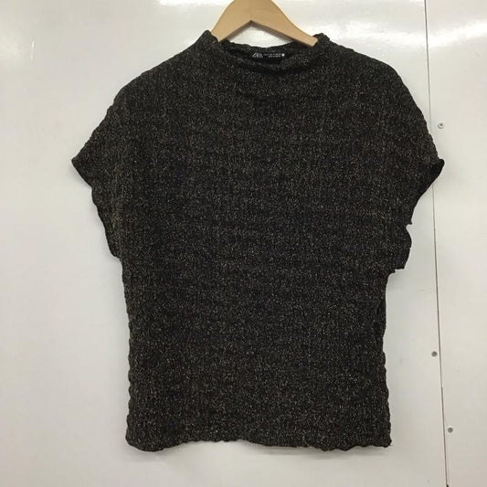 ザラ ZARA カットソー 半袖 M 無地 黒 / ブラック /  レディース USED 古着 中古 10143994
