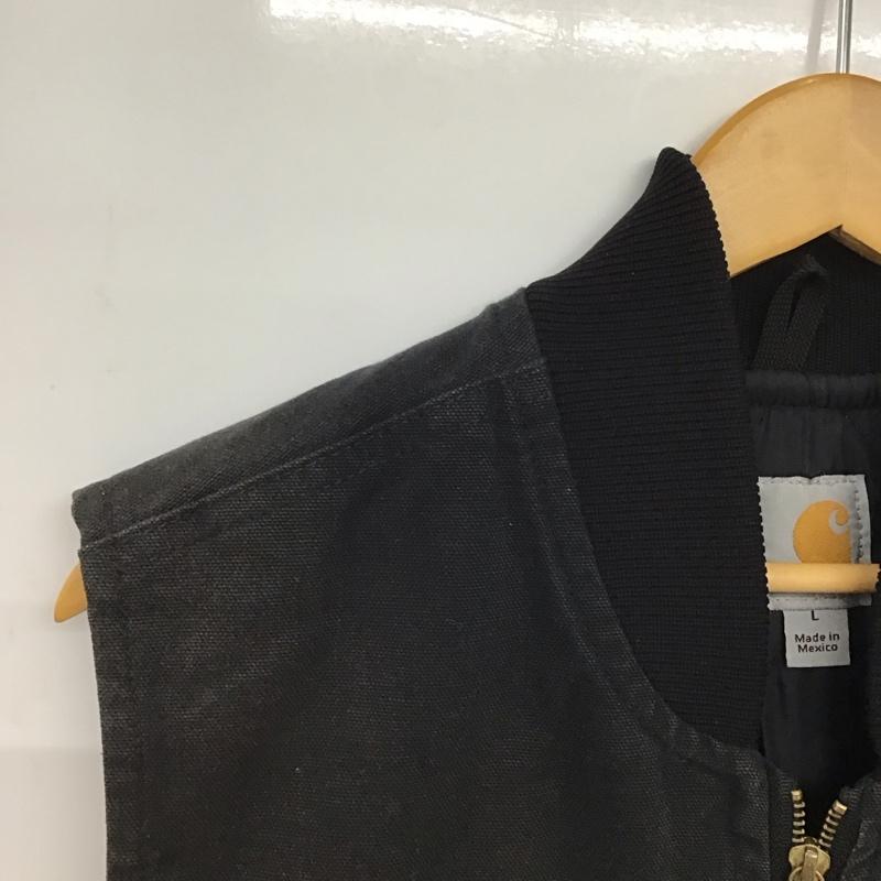カーハート Carhartt ベスト ベスト ジップアップベスト ノースリーブカットソー アウター L ロゴ、文字 ダークグレー / ダークグレー /  メンズ USED 古着 中古 10146983
