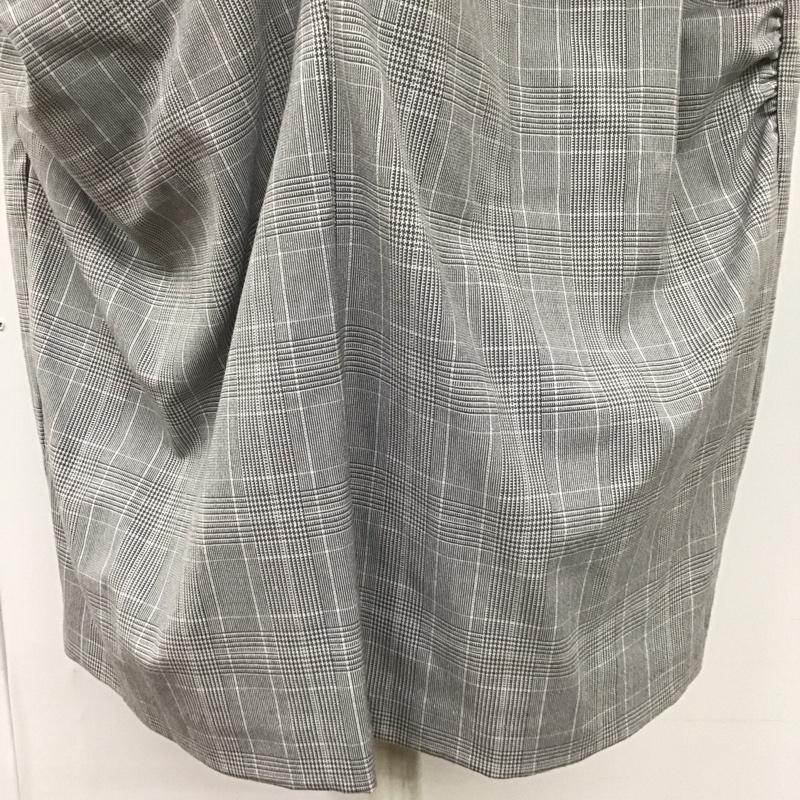 ザラ ZARA ワンピース ロングスカート 半袖ロングワンピース 総柄 タイトスカート M チェック 灰 / グレー /  レディース USED 古着 中古 10113059