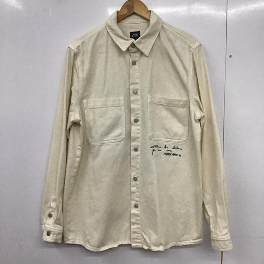 ザラ ZARA シャツ、ブラウス 長袖 長袖シャツ 無地シャツ カラーシャツ L 刺繍 白 / ホワイト /  メンズ USED 古着 中古 10133508