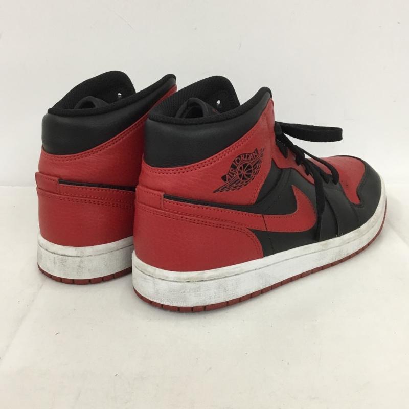 ナイキ NIKE スニーカー スニーカー 554724-074 AIR JORDAN 1 MID 26cm 26.0cm ロゴ、文字 黒 / ブラック / X 赤 / レッド /  メンズ USED 古着 中古 10136292