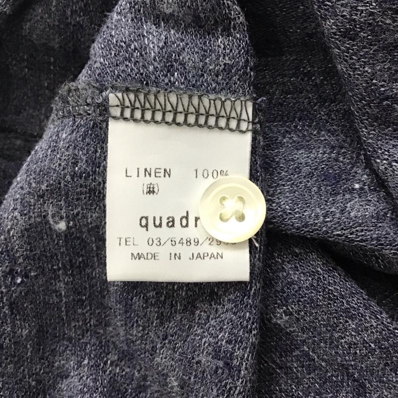 クオドロ quadro カットソー 長袖 長袖カットソー 無地カットソー ヘンリーネックカットソー 2 無地 紺 / ネイビー /  メンズ USED 古着 中古 10131768