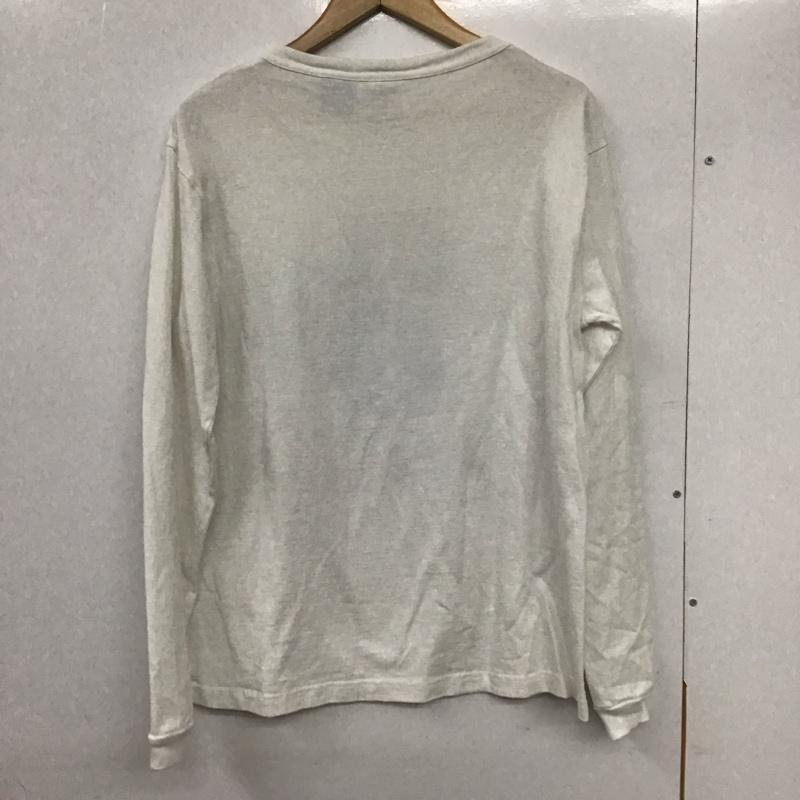 チャンピオン Champion カットソー 長袖 長袖カットソー プリントカットソー クルーネック M プリント 白 / ホワイト /  メンズ USED 古着 中古 10132678