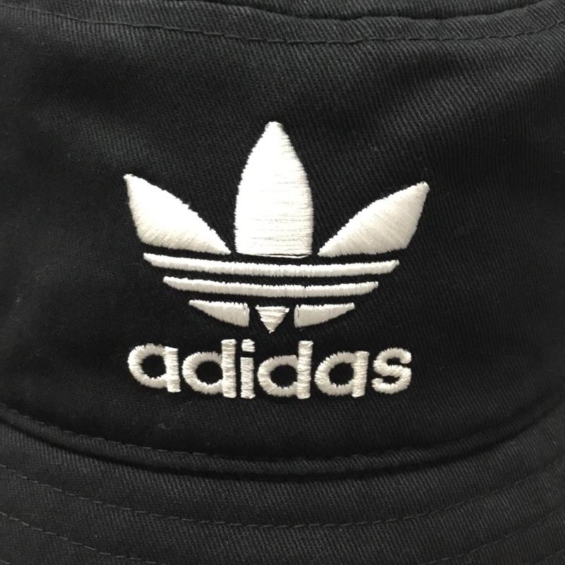 アディダス adidas 帽子 ハット AJ8995 オリジナルス BUCKET HAT CORE バケハ OSFX ロゴ、文字 黒 / ブラック /  メンズ USED 古着 中古 10109220