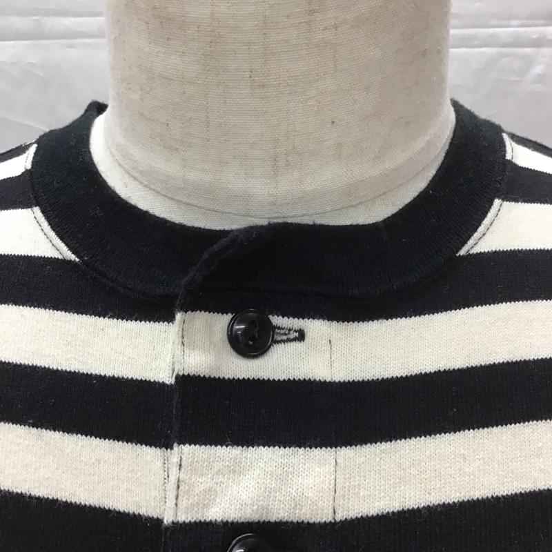 ギャングスタービル GANGSTERVILLE カットソー 長袖 長袖カットソー ヘンリーネックカットソー ロングスリーブカットソー XL ボーダー柄 白 / ホワイト / X 黒 / ブラック /  メンズ USED 古着 中古 10113155