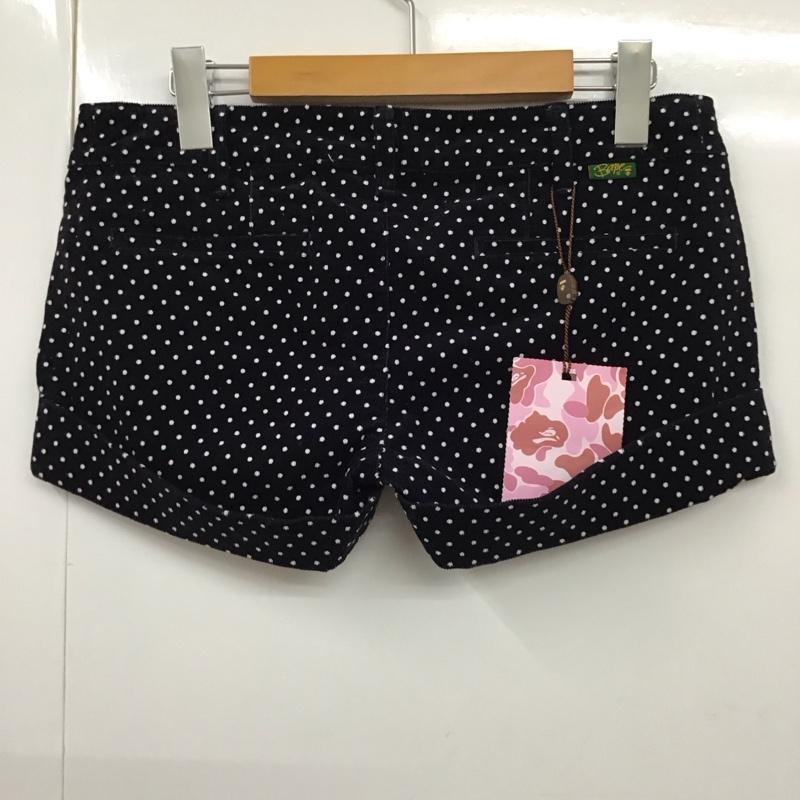 アベイシングエイプ A BATHING APE パンツ ショートパンツ コーデュロイ XS ドット 紺 / ネイビー /  レディース USED 古着 中古 10115098