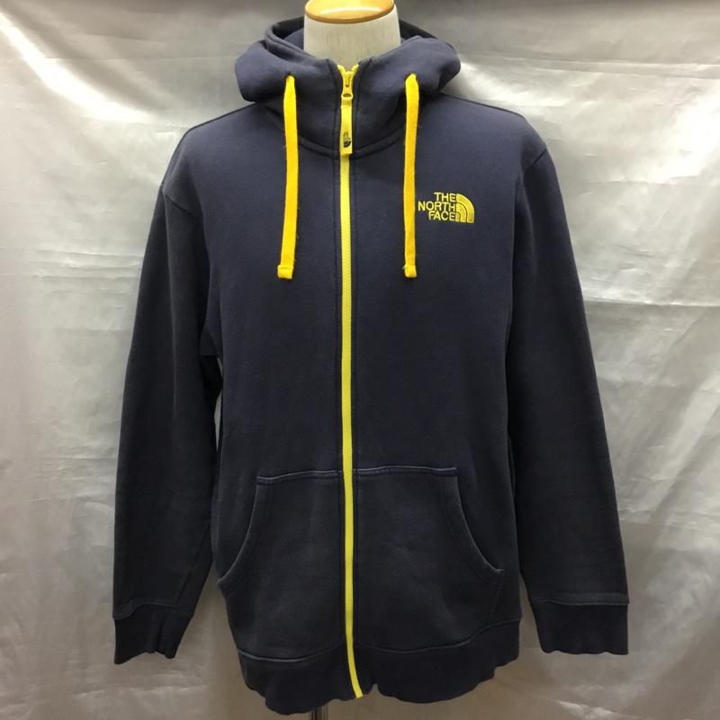 ザノースフェイス THE NORTH FACE パーカー 長袖 NT11530 REARVIEW FULLZIP HOODIE 裏起毛 L ロゴ、文字 紺 / ネイビー / X 黄 / イエロー /  メンズ USED 古着 中古 10118942