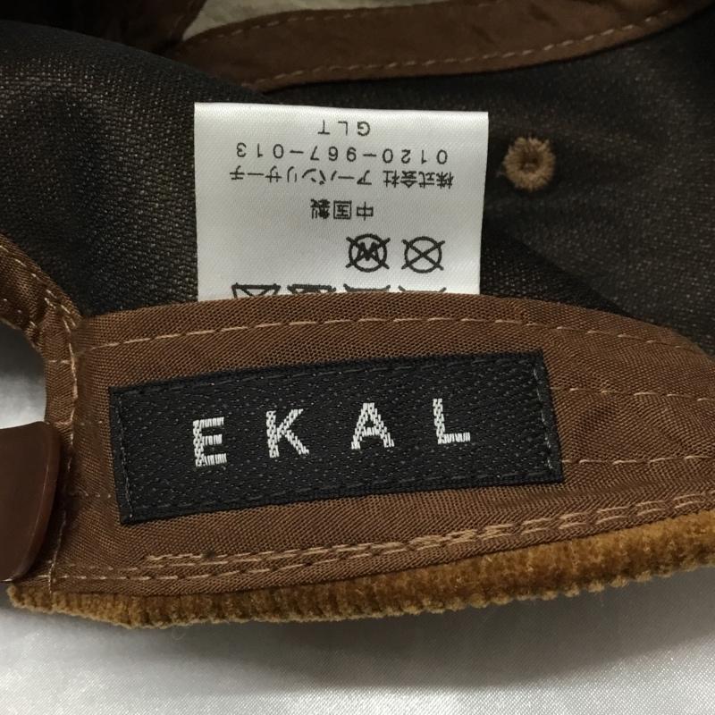 エカル EKAL 帽子 キャップ FE07-1CU003 コーデュロイ ロゴ、文字 茶 / ブラウン /  メンズ USED 古着 中古 10120015