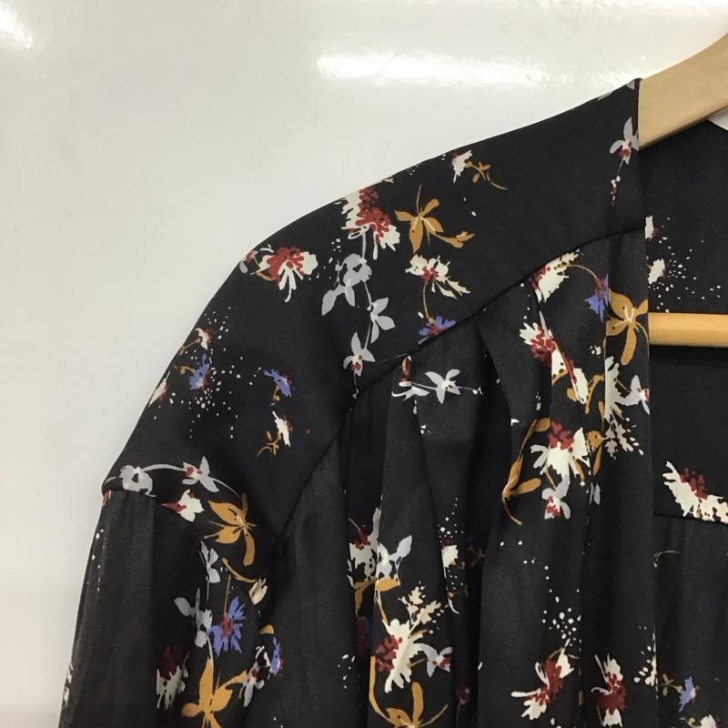 レプシィム LEPSIM カーディガン 七分袖 LP070216AD ロングカーディガン ガウン FREE 花柄 黒 / ブラック /  レディース USED 古着 中古 10142233