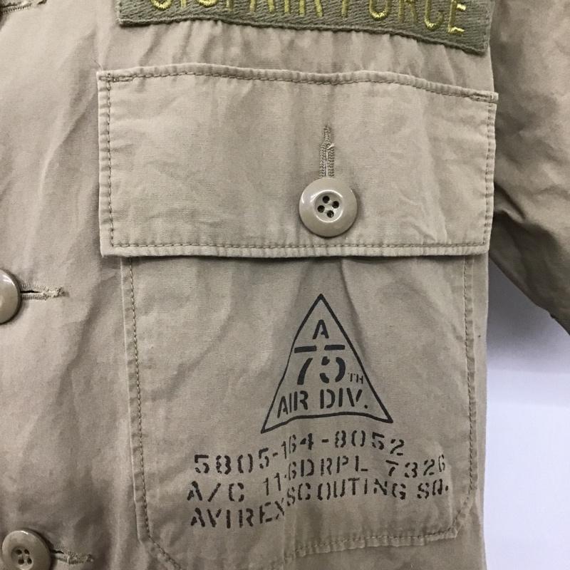 アヴィレックス AVIREX シャツ、ブラウス 半袖 L 無地 ベージュ / ベージュ /  メンズ USED 古着 中古 10105997