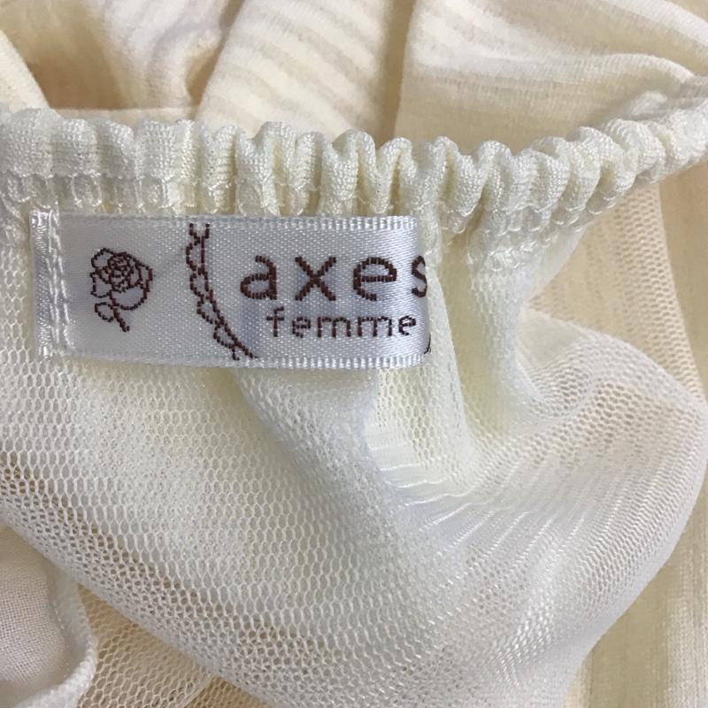 アクシーズファム axes femme カットソー 半袖 半袖カットソー レース クルーネックカットソー フレア M 無地 白 / ホワイト /  レディース USED 古着 中古 10107709