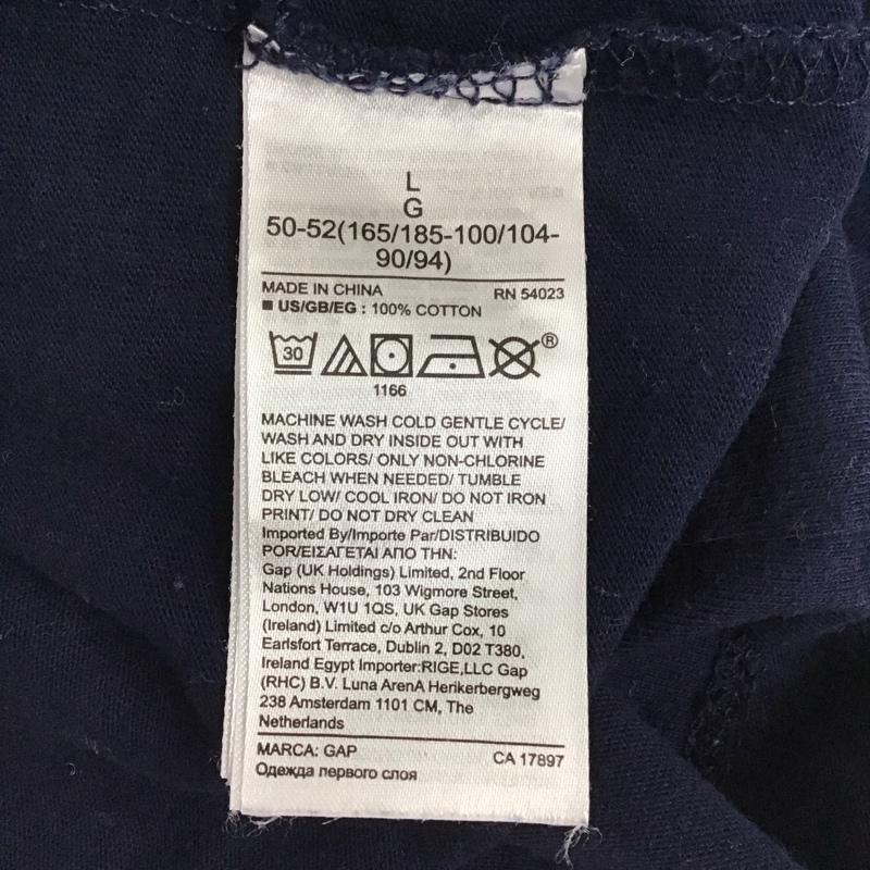 ギャップ GAP Tシャツ 半袖 L ロゴ、文字 X プリント 紺 / ネイビー /  メンズ USED 古着 中古 10128496