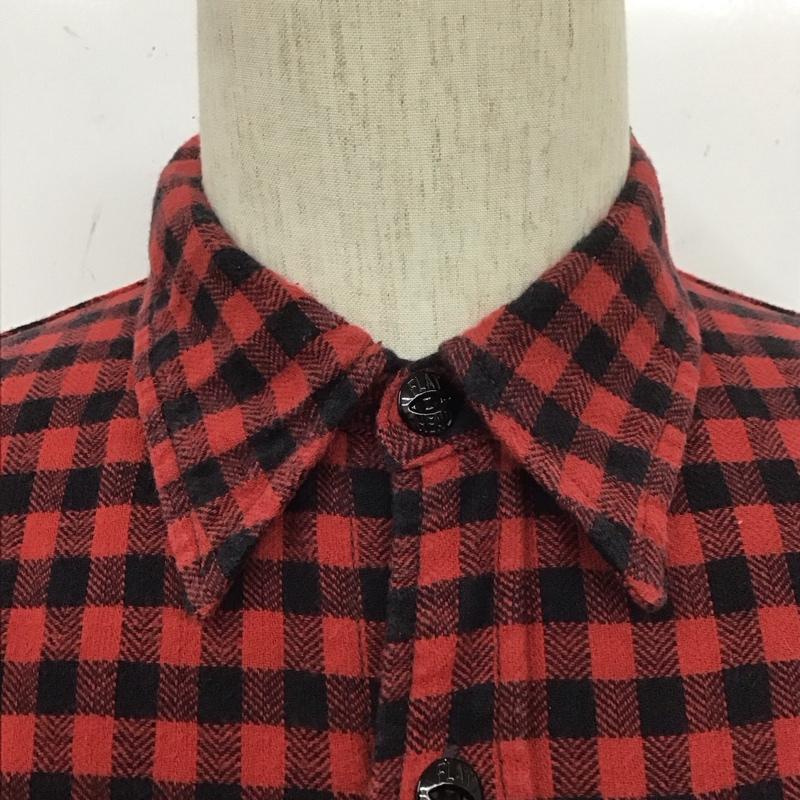 フラットヘッド The Flat Head シャツ、ブラウス 長袖 長袖シャツ 38 チェック 黒 / ブラック / X 赤 / レッド /  メンズ USED 古着 中古 10107794