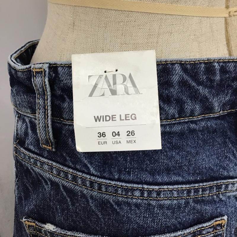 ザラ ZARA パンツ デニム、ジーンズ 6688 224 401 ハイウエスト ワイド 36 タグ付き 36 無地 青 / ブルー /  レディース USED 古着 中古 10112617