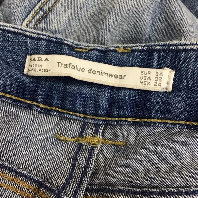 ザラ ZARA TRAFALUC パンツ デニム、ジーンズ ストレッチ スキニー ダメージ加工 青 / ブルー /  レディース USED 古着 中古 10117740