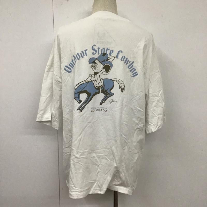 シェルテック SHELTECH Tシャツ 半袖 半袖カットソー プリントTシャツ クルーネックカットソー XL 無地 白 / ホワイト /  メンズ USED 古着 中古 10127365