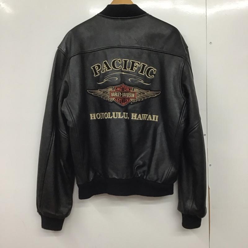 ハーレーダビッドソン Harley-Davidson ジャケット、上着 ジャンパー、ブルゾン レザージャケット ジップアップジャケット アウター 古着 S ロゴ、文字 黒 / ブラック /  メンズ USED 古着 中古 10145325