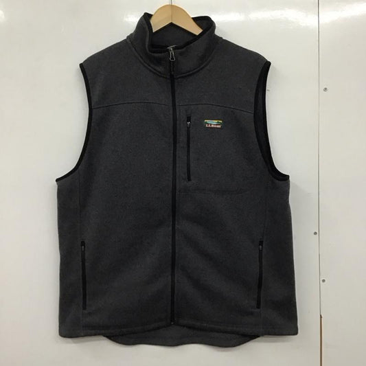 エルエルビーン L.L.Bean ベスト ベスト ジップアップベスト ノースリーブカットソー スタンドネック L ロゴ、文字 灰 / グレー /  メンズ USED 古着 中古 10136580
