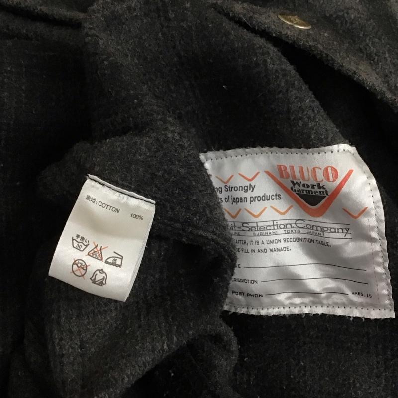 ブルコ BLUCO ジャケット、上着 ジャケット、ブレザー フード付き ワークシャツ 刺繍 L チェック 黒 / ブラック / X 灰 / グレー /  メンズ USED 古着 中古 10115072