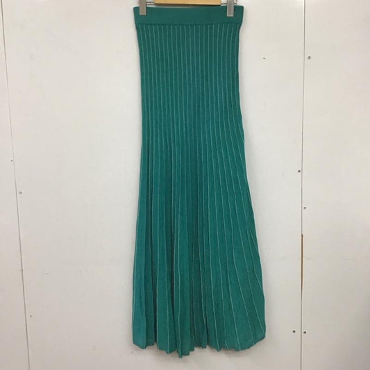 ミラオーウェン Mila Owen スカート ロングスカート 09WNS172082 カラーラインニットプリーツスカート FREE 無地 緑 / グリーン /  レディース USED 古着 中古 10139474
