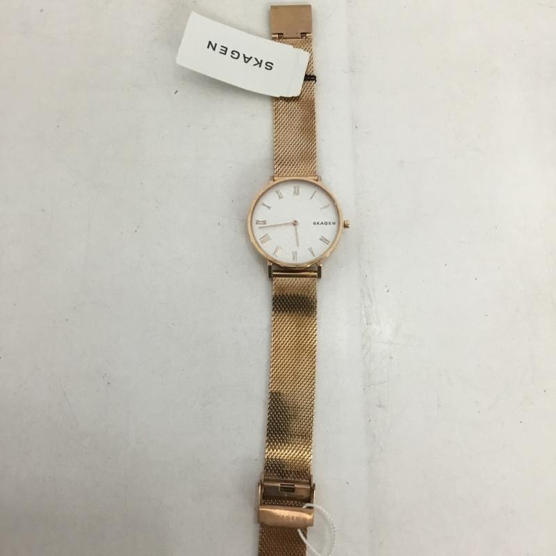 スカーゲン SKAGEN 腕時計 アナログ（クォーツ式） SKW2714 メッシュ ロゴ、文字 金 / ゴールド /  レディース USED 古着 中古 10135173