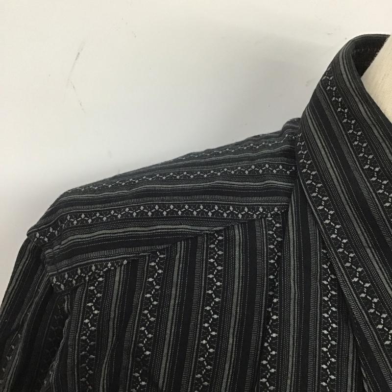 古着 USED シャツ、ブラウス 長袖 claiborne XL ストライプ 黒 / ブラック / X カーキ / カーキ /  メンズ USED 古着 中古 10107665