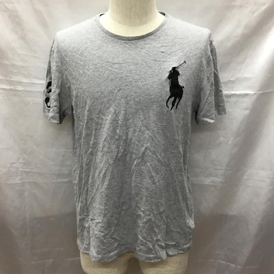 ポロラルフローレン POLO RALPH LAUREN Tシャツ 半袖 半袖カットソー プリントTシャツ クルーネックカットソー M ロゴ、文字 灰 / グレー /  メンズ USED 古着 中古 10116124