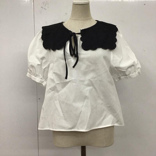 ザラ ZARA カットソー 半袖 半袖シャツ ビックカラーシャツ 半袖カットソー XS 無地 白 / ホワイト /  レディース USED 古着 中古 10122498