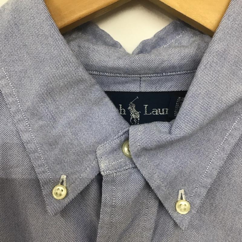 ラルフローレン RALPHLAUREN シャツ、ブラウス 長袖 長袖シャツ 無地シャツ カラーシャツ ボタンダウンシャツ ロゴ、文字 水色 / ライトブルー /  メンズ USED 古着 中古 10129477