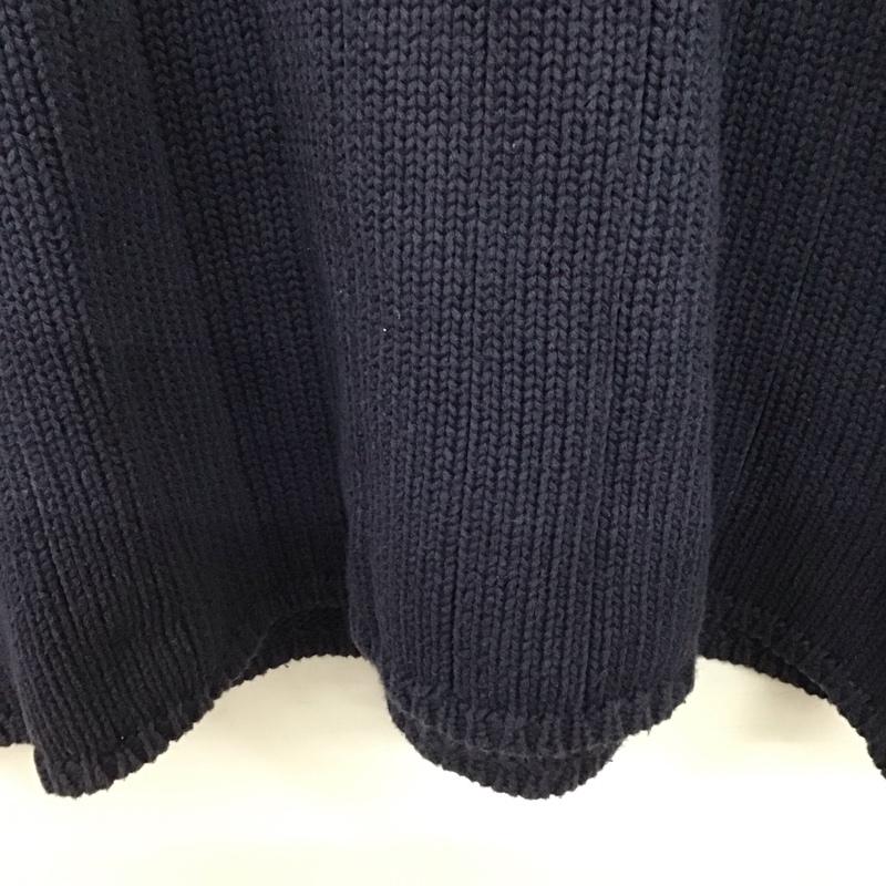 ポロジーンズ Polo Jeans Co. ニット、セーター 長袖 長袖ニット ジップアップネック スタンドカラー XL ロゴ、文字 紺 / ネイビー /  メンズ USED 古着 中古 10143200