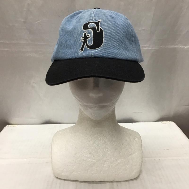 ステューシー STUSSY 帽子 キャップ Vintage S Low Pro Cap Sロゴ 刺繍 水色 / ライトブルー / X 黒 / ブラック /  メンズ USED 古着 中古 10116453