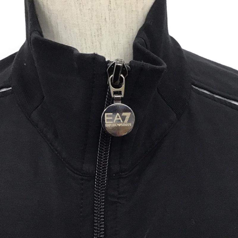 エンポリオアルマーニ EMPORIO ARMANI ジャケット、上着 ジャンパー、ブルゾン ジップアップジャケット スウェットジャケット アウター リブスウェット L ロゴ、文字 黒 / ブラック /  メンズ USED 古着 中古 10108002