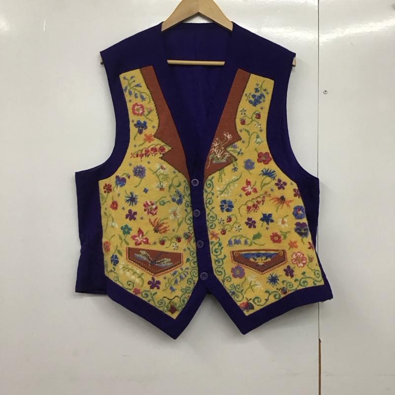 古着 USED ベスト ベスト カジュアルベスト ノースリーブカットソー 前ボタン 古着 プリント マルチカラー / マルチカラー /  メンズ USED 古着 中古 10141887