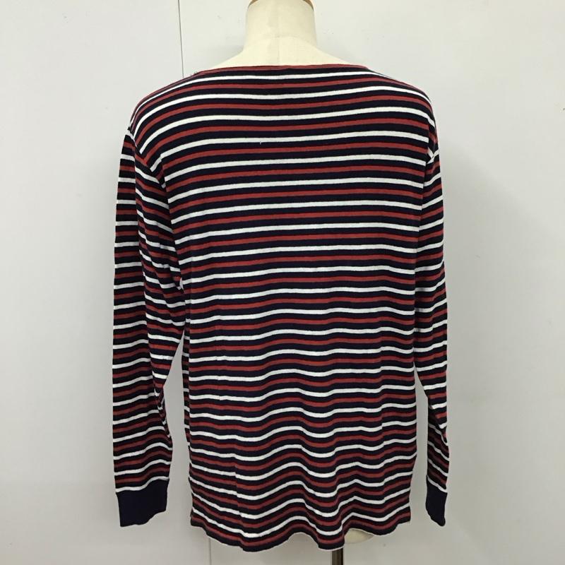 サイラス SILAS カットソー 長袖 10114301 胸ポケット 3 ボーダー柄 白 / ホワイト / X 赤 / レッド / X 紺 / ネイビー /  メンズ USED 古着 中古 10116825