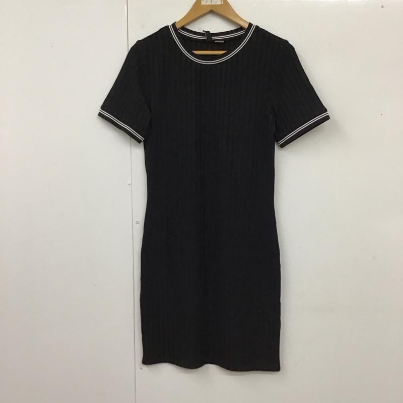 ヘンネスアンドモーリッツ H&M ワンピース ひざ丈スカート 半袖 リブ 無地 X 無地 黒 / ブラック / X 黒 / ブラック / X 白 / ホワイト / X 白 / ホワイト /  レディース USED 古着 中古 10119273