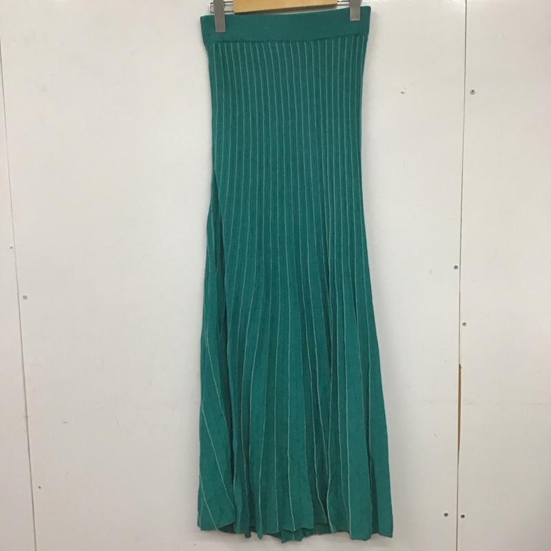 ミラオーウェン Mila Owen スカート ロングスカート 09WNS172082 カラーラインニットプリーツスカート FREE 無地 緑 / グリーン /  レディース USED 古着 中古 10139474