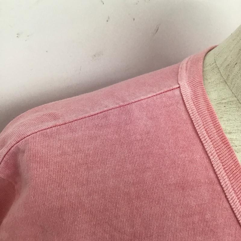 クラクト CLUCT Tシャツ 半袖 ロゴ、文字 X プリント 桃 / ピンク /  メンズ USED 古着 中古 10128349