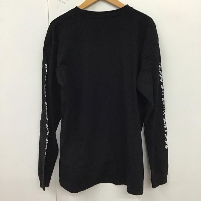 エロスティカ EROSTiKA Tシャツ 長袖 RAW LIFE MAKE ME GOOD ロンT スリーブロゴ XL プリント 黒 / ブラック /  メンズ USED 古着 中古 10123396