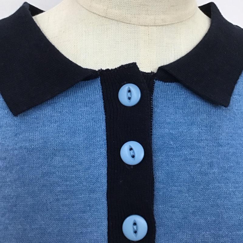 ニコアンド niko and... ポロシャツ 半袖 NKN23675SB ポロ襟ニット M 無地 青 / ブルー / X 紺 / ネイビー /  レディース USED 古着 中古 10112138