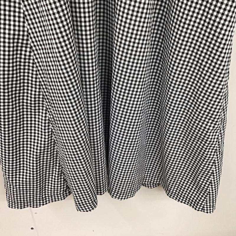 イング INGNI ワンピース ロングスカート 1221-500419-00 肩リボンワンピース フレアワンピース ノースリーブ M チェック 白 / ホワイト / X 黒 / ブラック /  レディース USED 古着 中古 10130454