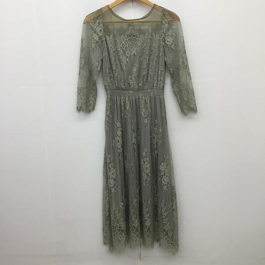 ロペピクニック ROPE  PICNIC ワンピース ロングスカート 36 総柄 薄緑 / ライトグリーン /  レディース USED 古着 中古 10129978