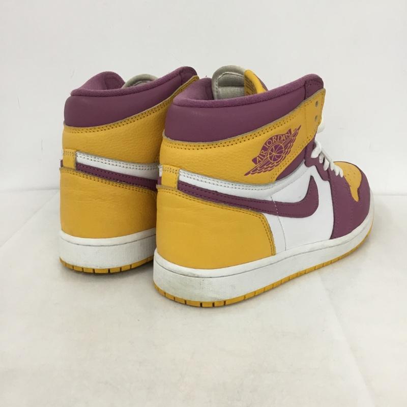 ナイキ NIKE スニーカー スニーカー 555088 706 AIR JORDAN 1 RETRO HIGH OG 27cm 箱有 27.0cm ロゴ、文字 白 / ホワイト / X 橙 / オレンジ / X 紫 / パープル /  メンズ USED 古着 中古 10145882