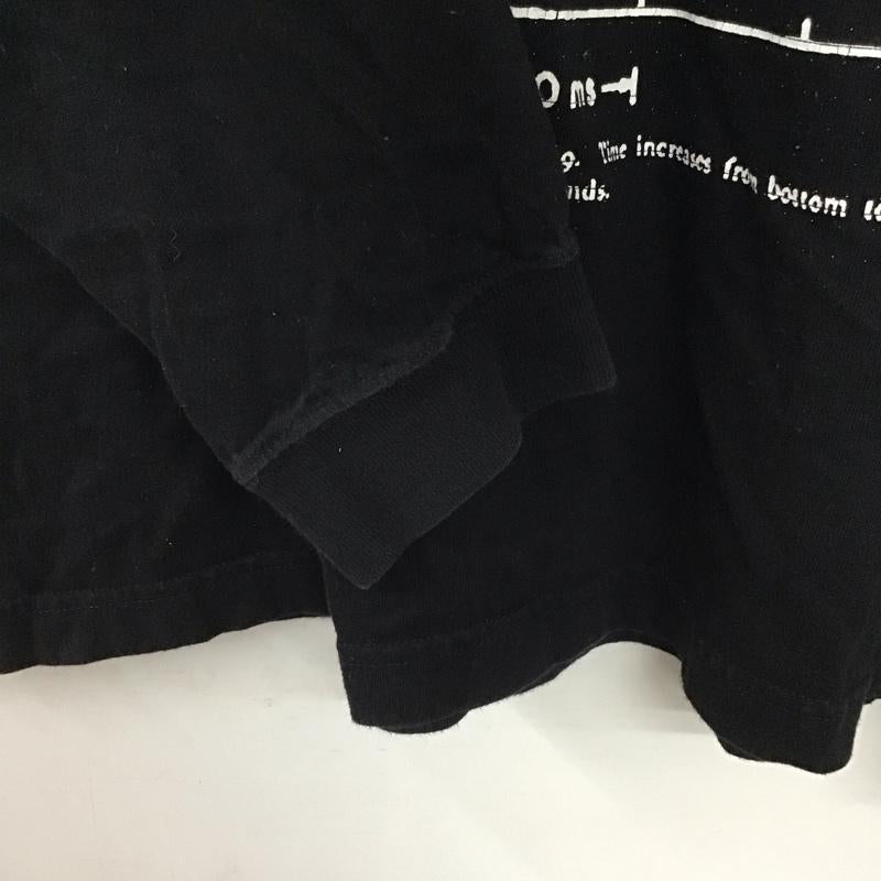 オールアラウンド ALLAROUND カットソー 長袖 長袖カットソー プリントカットソー クルーネック XL ロゴ、文字 黒 / ブラック /  メンズ USED 古着 中古 10137228