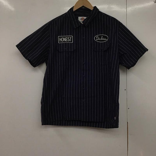 ディッキーズ Dickies シャツ、ブラウス 半袖 半袖シャツ ストライプシャツ カラーシャツ XL ストライプ 紺 / ネイビー /  メンズ USED 古着 中古 10143390